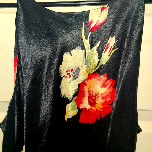 Maxi floral satin dress - Picture 4 of 4